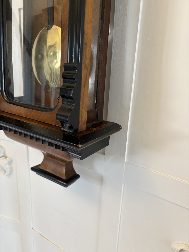 Antique Victorian Quality Figured Walnut 8 Day Wall Clock - Image 12